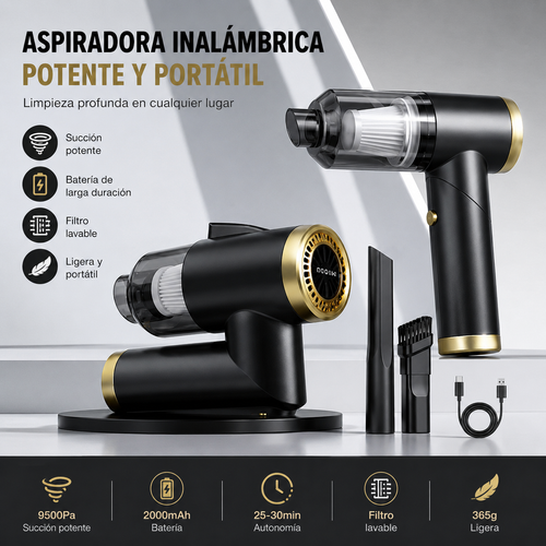 Aspirador portátil inalámbrico para coche