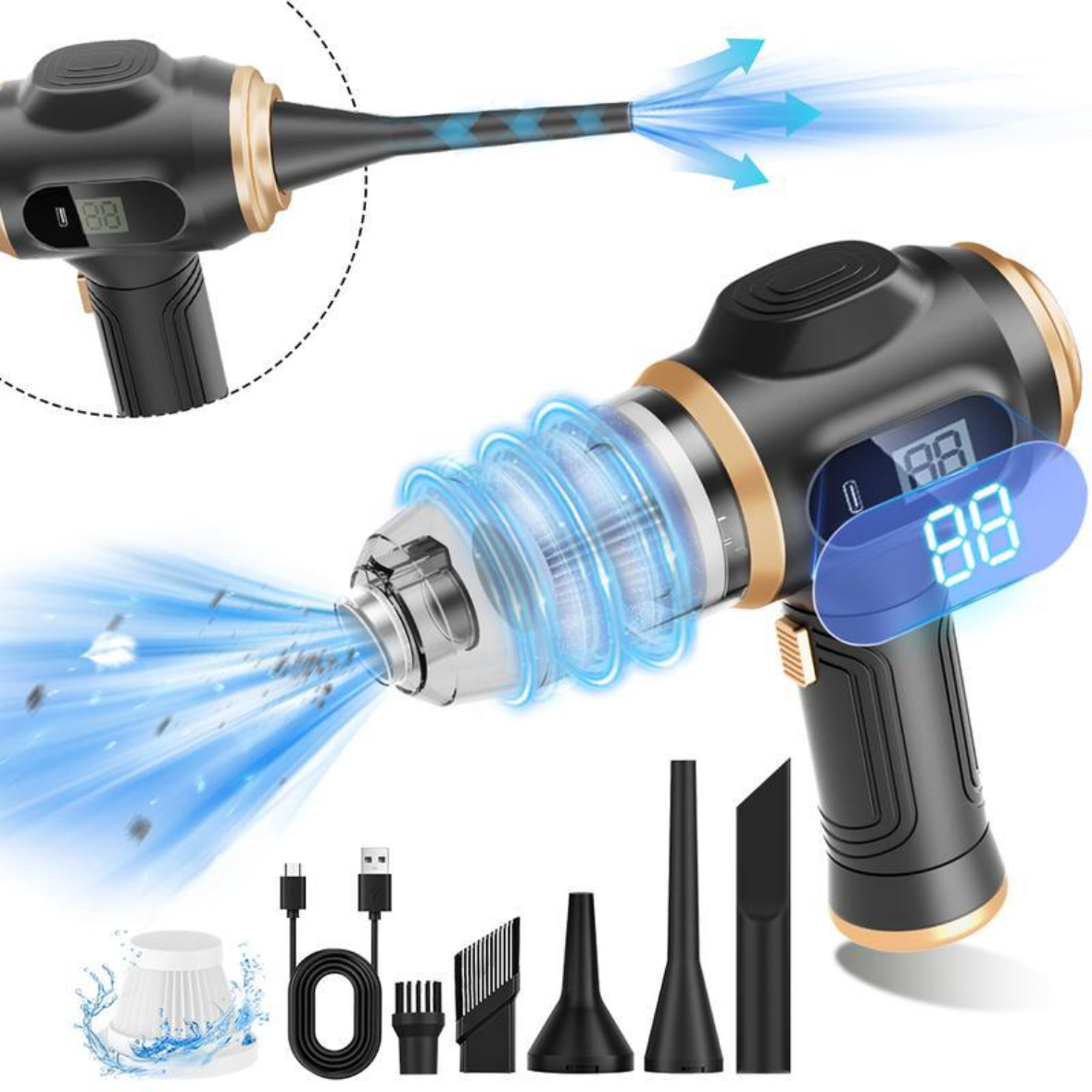 Aspirador portátil inalámbrico para coche